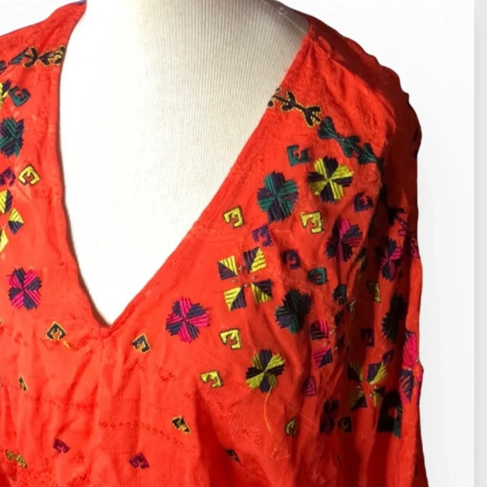 Free People Embroidery puff Sleeves V neck…